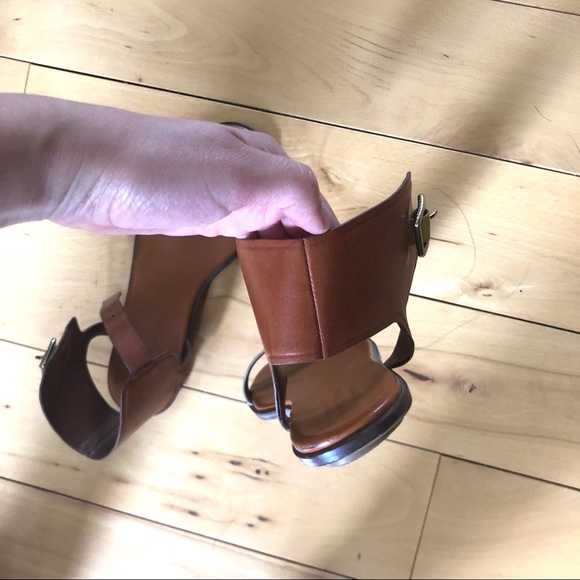 Cole Haan Sandals Snakeskin/Cognac Brown Leather - Picture 4 of 5